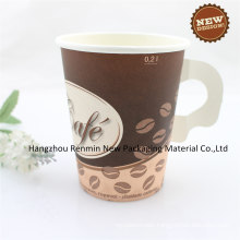 Disposable Biodegradable Eco Friendly Paper Cup with Handle